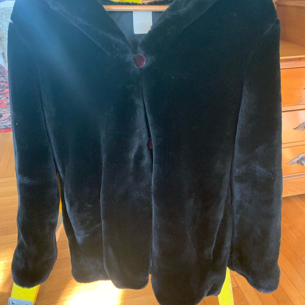 Black Faux Fur Hooded Jacket